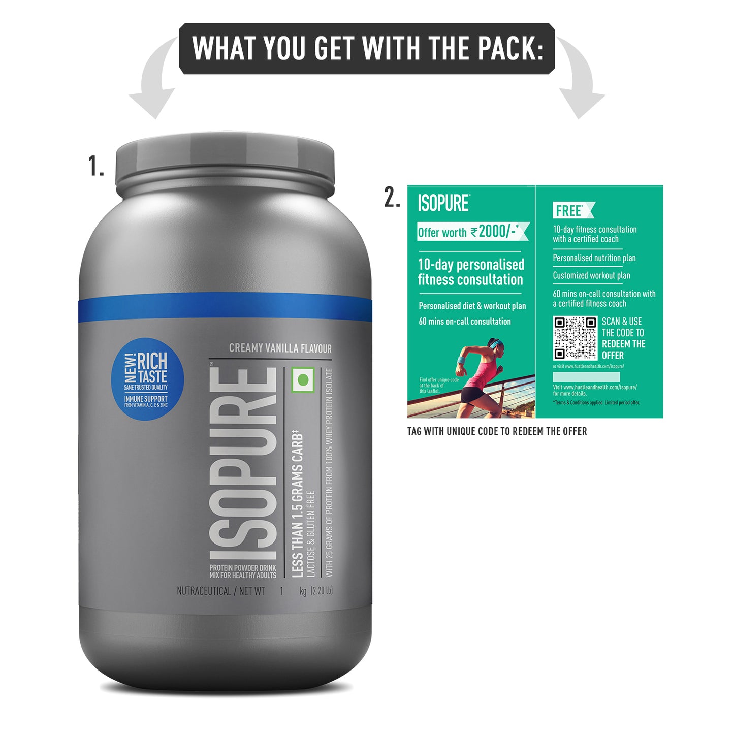 Isopure Whey Protein Isolate Powder with Vitamins for Immune Support |Creamy Vanilla | 1 Kg Isopure Whey Protein Isolate Powder with Vitamins for Immune Support |Creamy Vanilla | 1 Kg