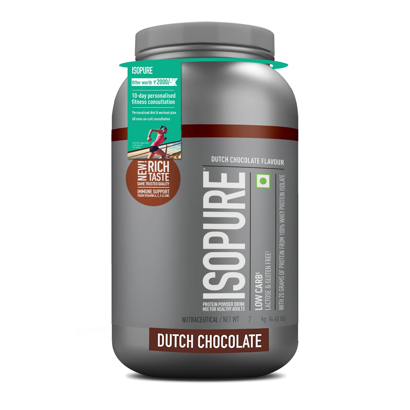 Isopure Whey Protein Isolate Powder with Vitamins for Immune Support - 2kg (Dutch Chocolate) Isopure Whey Protein Isolate Powder with Vitamins for Immune Support - 2kg (Dutch Chocolate)