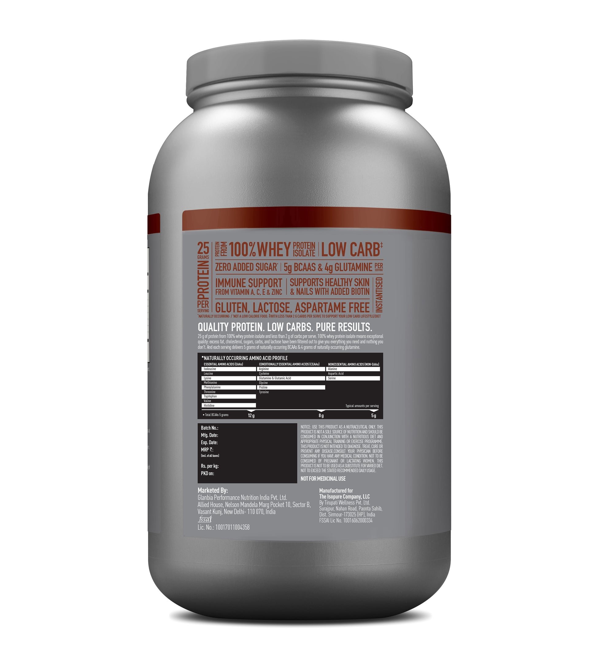 Isopure Whey Protein Isolate Powder with Vitamins for Immune Support - 2kg (Dutch Chocolate) Isopure Whey Protein Isolate Powder with Vitamins for Immune Support - 2kg (Dutch Chocolate)