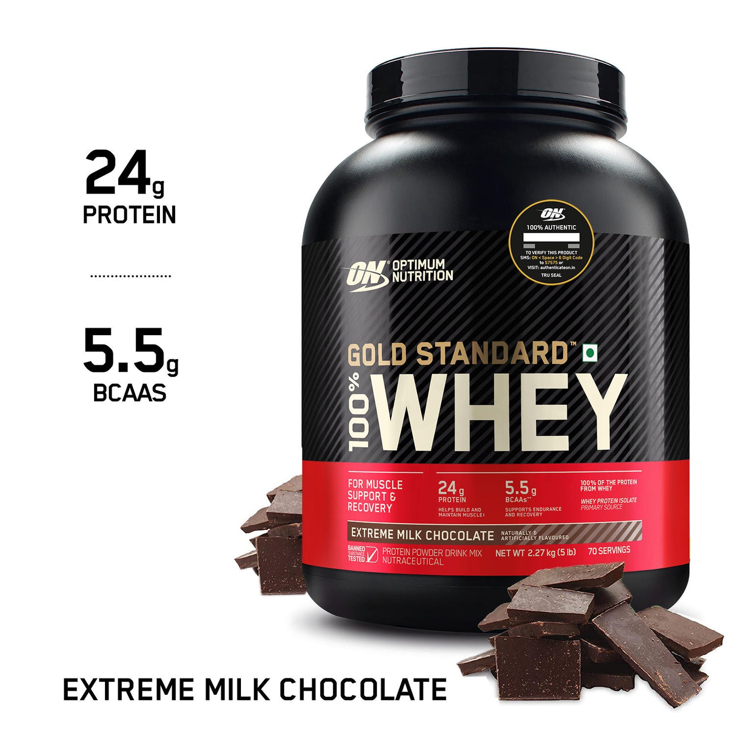 Gold Standard 100% Whey Protein Powder | Extreme Milk Chocolate | 5 lbs Gold Standard 100% Whey Protein Powder | Extreme Milk Chocolate | 5 lbs