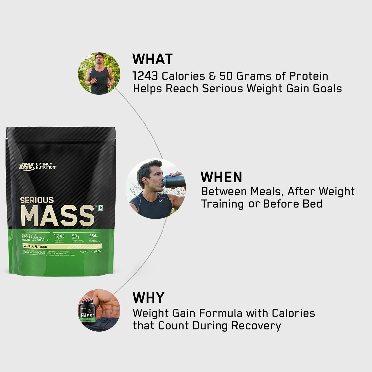Serious Mass Weight Gainer - Vanilla flavour - 1KG Serious Mass Weight Gainer - Vanilla flavour - 1KG