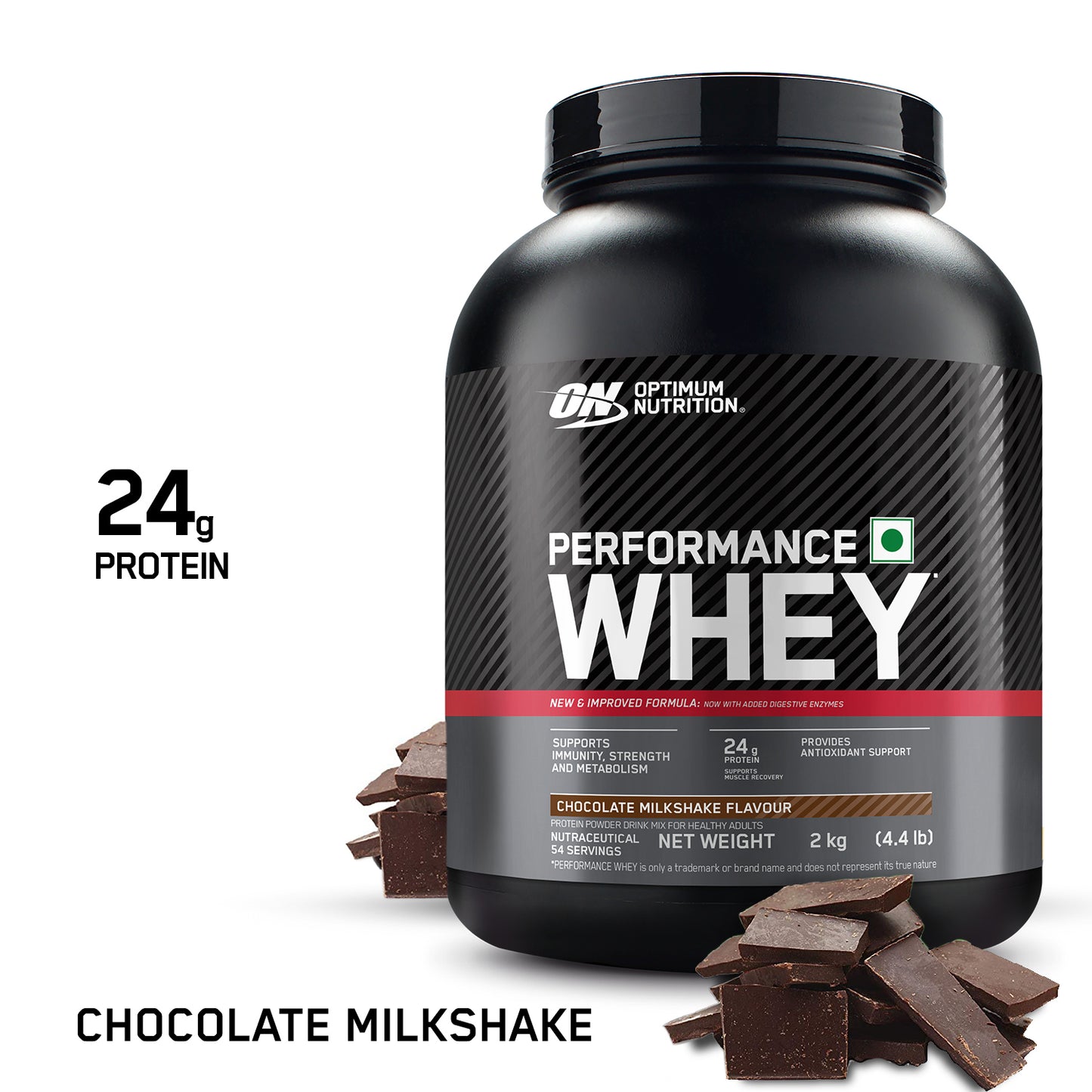 Optimum Nutrition (ON) Performance Whey Protein Powder, 24g Protein,2Kg (Chocolate Milkshake), Ultra-Filtered and Concentrated All-Whey Protein Optimum Nutrition (ON) Performance Whey Protein Powder, 24g Protein,2Kg (Chocolate Milkshake), Ultra-Filtered and Concentrated All-Whey Protein