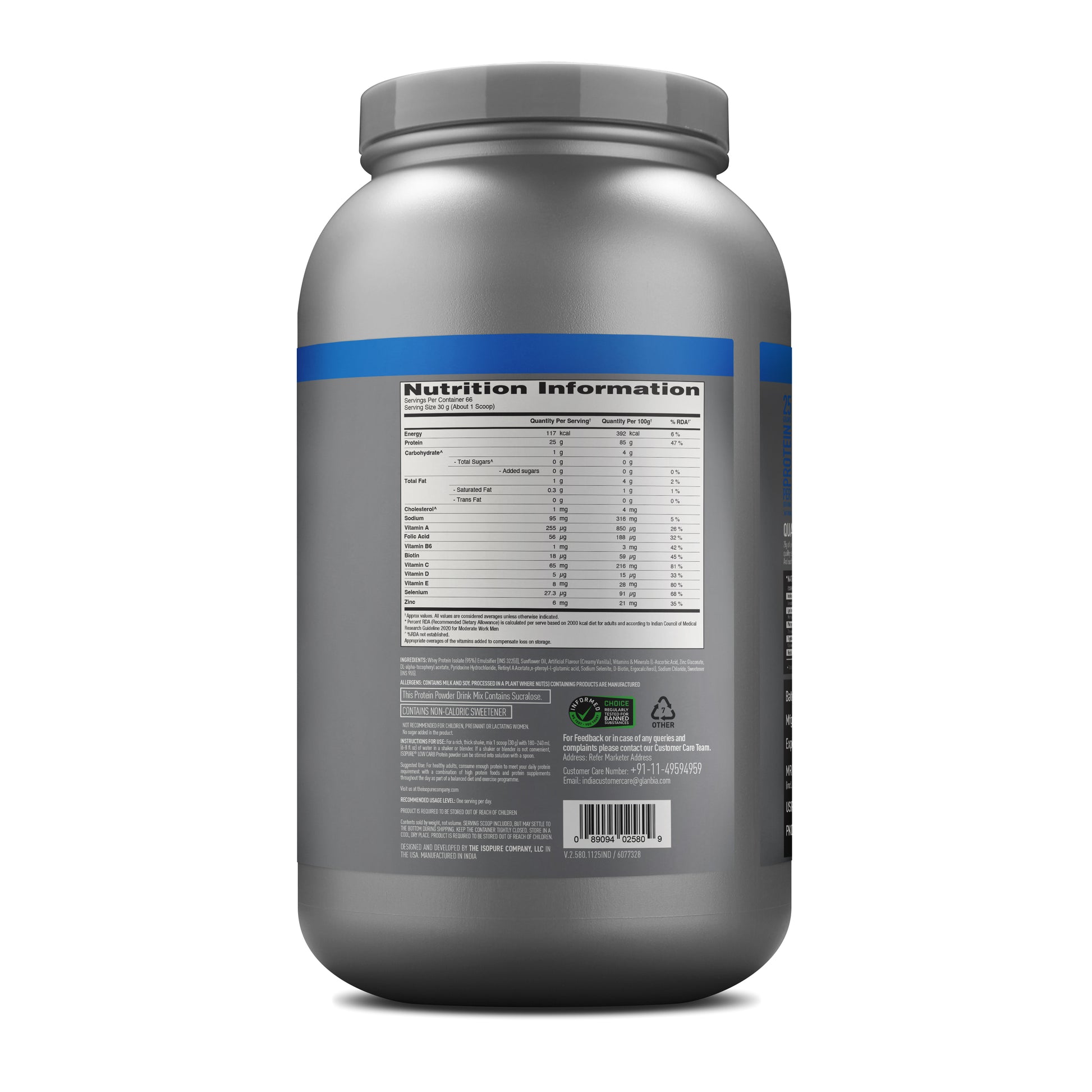 Isopure 2 kg Creamy Vanilla + Isopure 100% Creatine Monohydrate Micronized, 250g