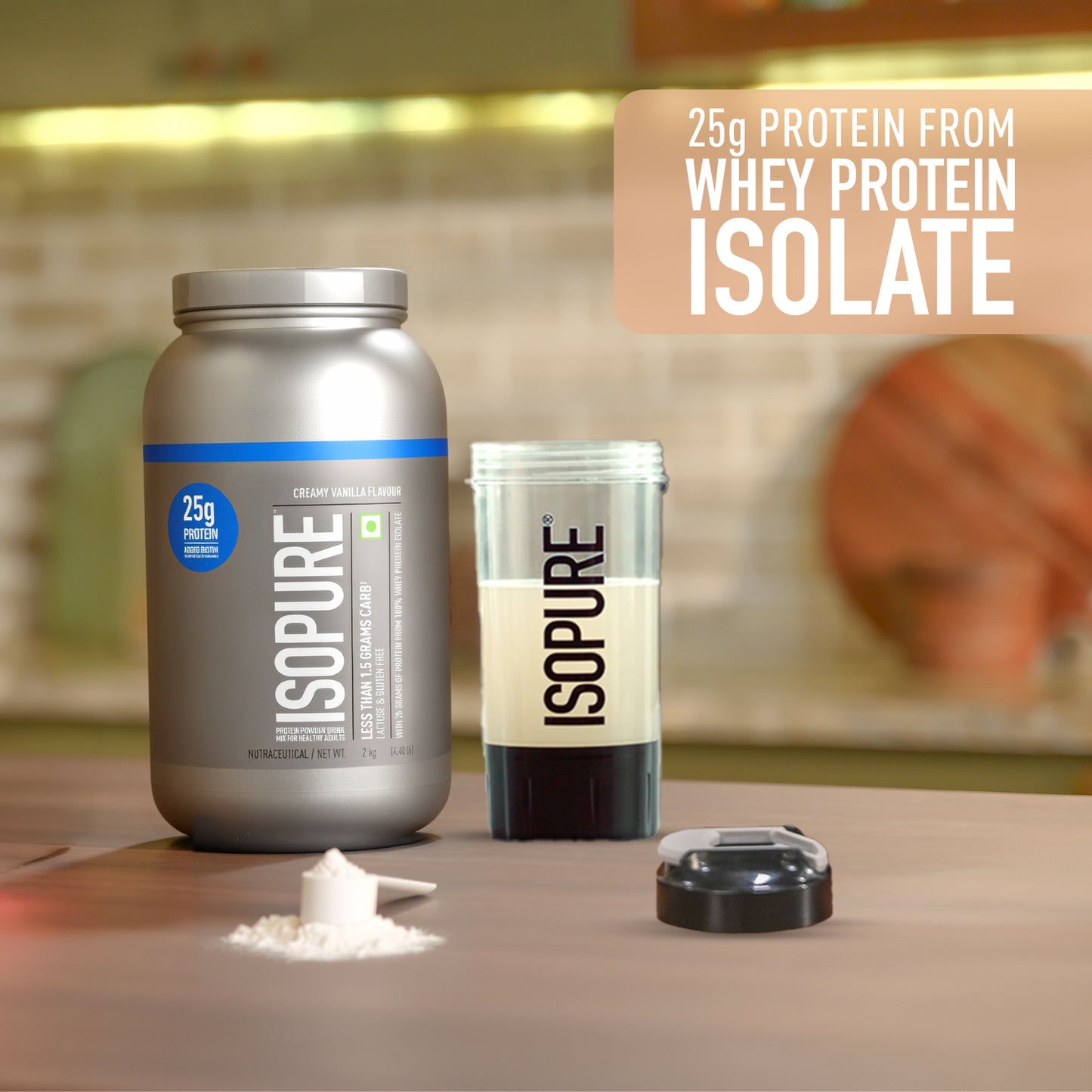 Isopure Whey Protein Isolate Powder with Vitamins for Immune Support - 2 kg (Creamy Vanilla)