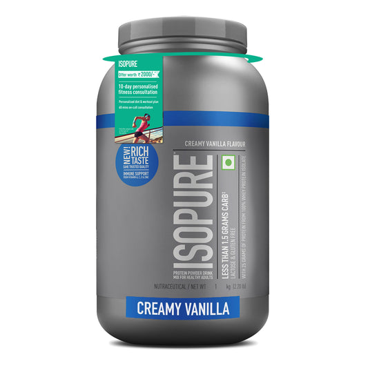 Isopure Whey Protein Isolate Powder with Vitamins for Immune Support |Creamy Vanilla | 1 Kg