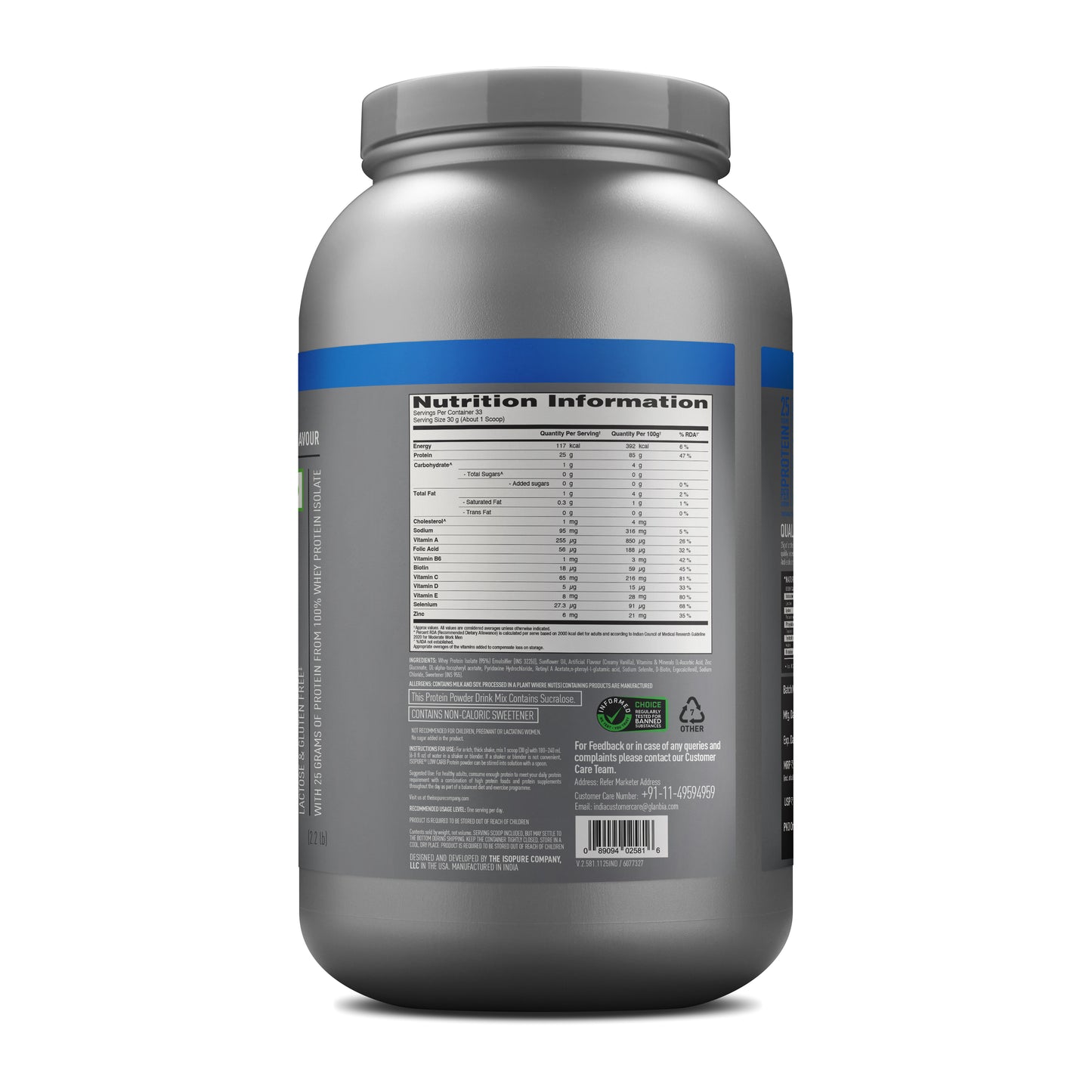 Isopure - Vanilla - 1 Kg + Isopure Collagen Peptides (12g/serve) with Biotin & Vitamin E- 250g (Unflavored)