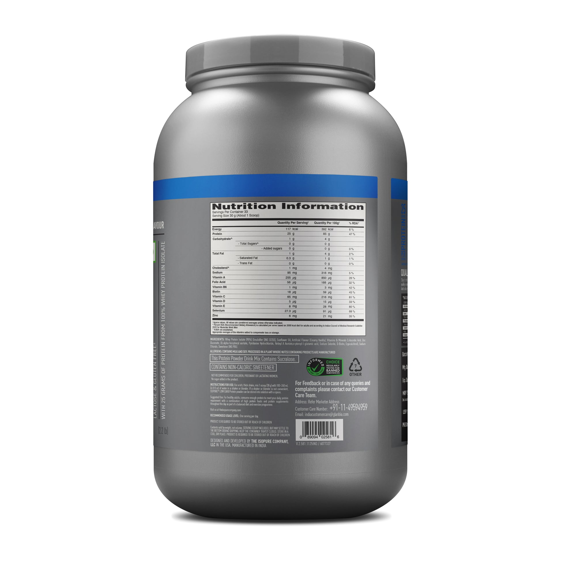 Isopure - Vanilla - 1 Kg + Isopure Collagen Peptides (12g/serve) with Biotin & Vitamin E- 250g (Unflavored)