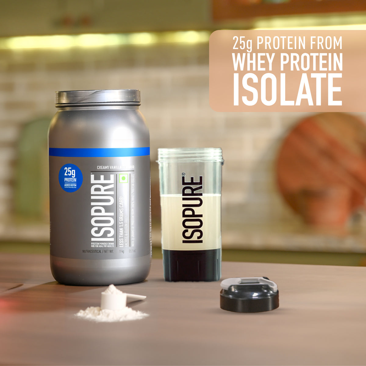 Isopure Whey Protein Isolate Powder with Vitamins for Immune Support |Creamy Vanilla | 1 Kg