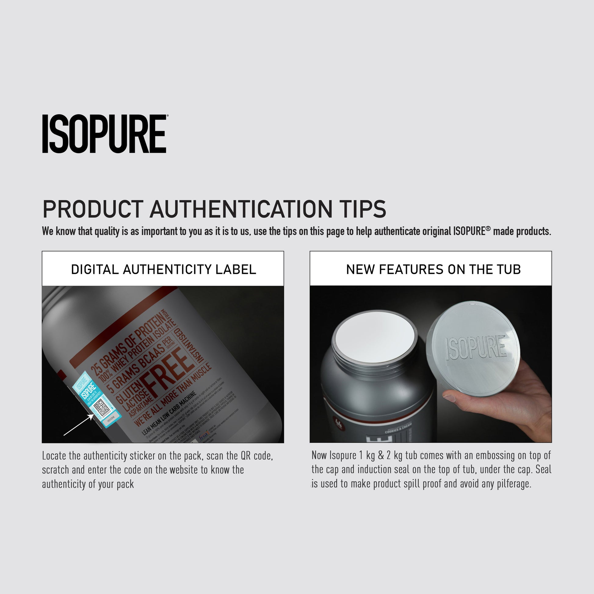 Isopure Whey Protein Isolate Powder with Vitamins for Immune Support - 2 kg (Cookies & Cream)