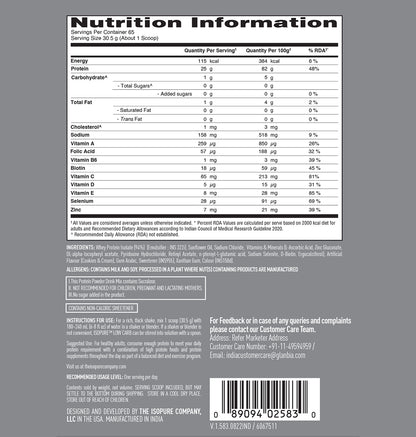 Isopure Whey Protein Isolate Powder with Vitamins for Immune Support - 2 kg (Cookies & Cream)