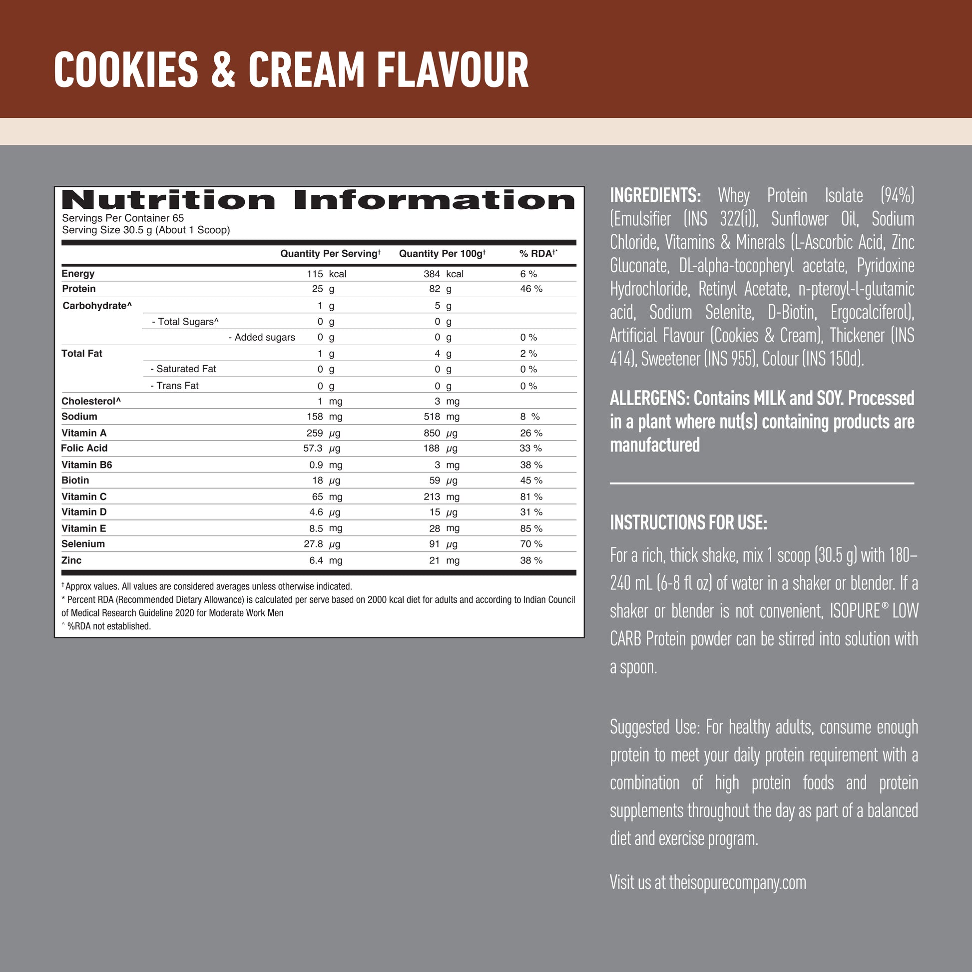 Isopure 2 kg Cookies & Cream + Isopure Creatine Monohydrate Micronized, 250g