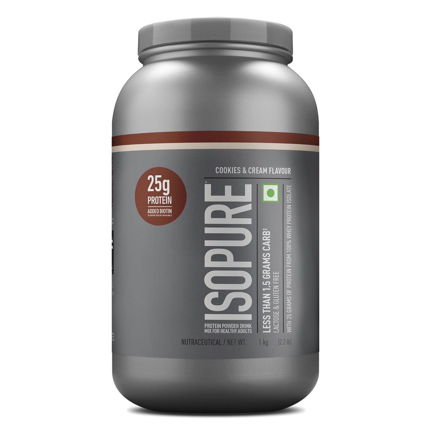 Isopure - Cookies & Cream - 1 Kg + Isopure Collagen Peptides (12g/serve) with Biotin & Vitamin E- 250g (Unflavored)