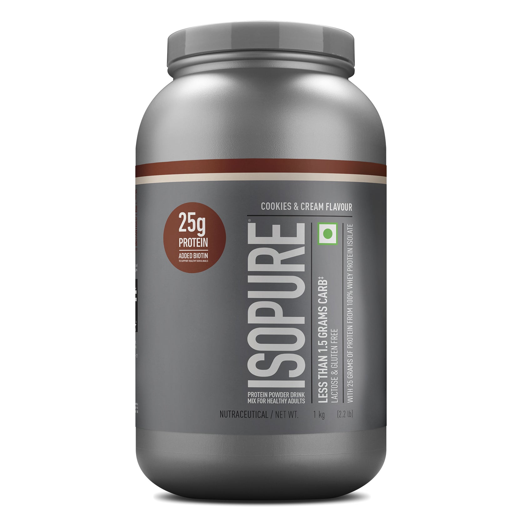 Isopure Low Carb Whey Protein Isolate Powder | Cookies & Cream | 1 Kg + Isopure 100% Creatine Monohydrate
