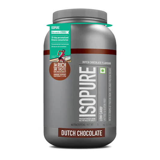 Isopure Low Carb Whey Protein Isolate Powder | Dutch Chocolate | 1 Kg
