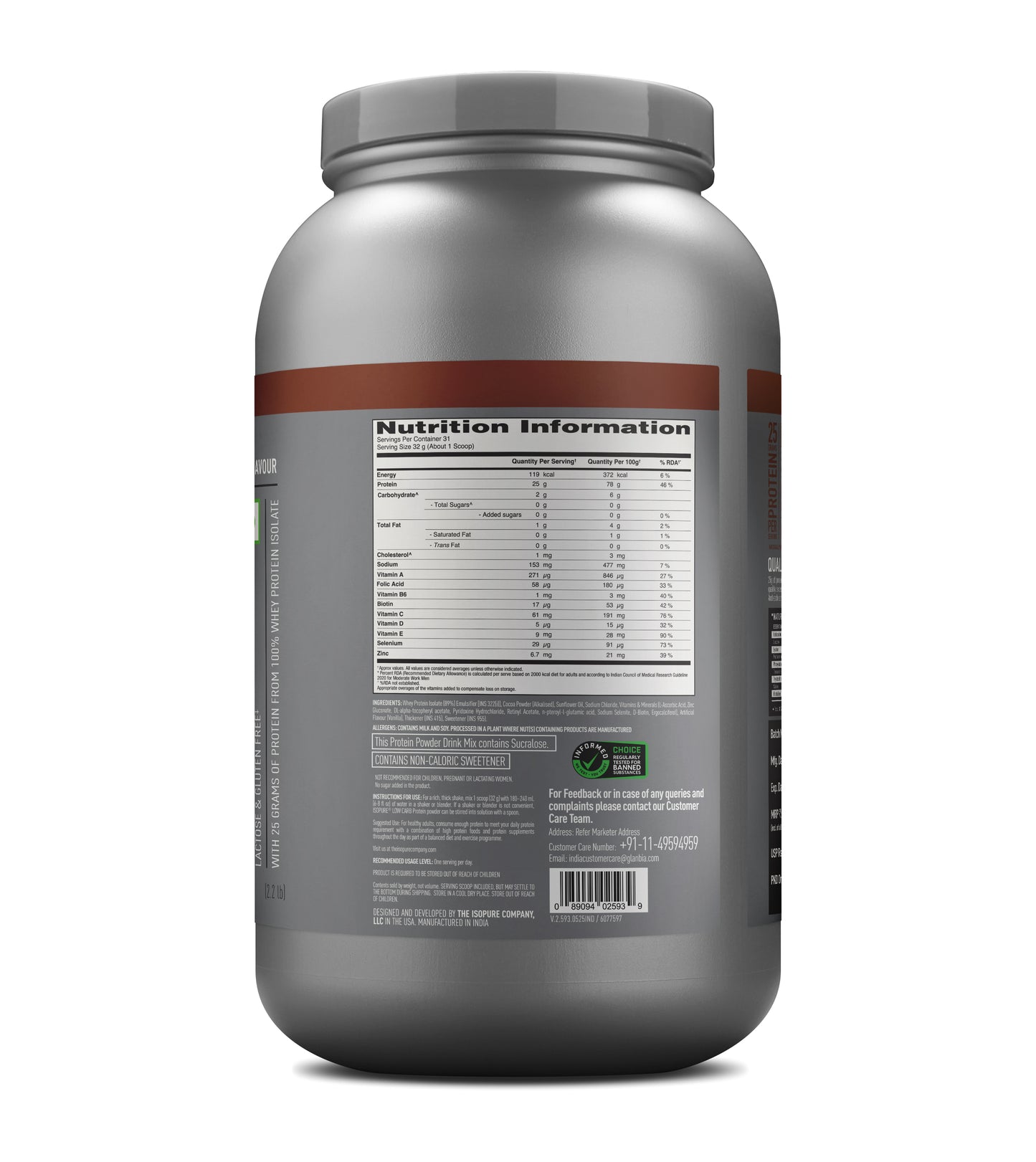 Isopure Low Carb Whey Protein Isolate Powder | Dutch Chocolate | 1 Kg + Isopure Collagen Peptides (12g/serve) with Type I,II & III Collagen (Unflavoured)- 250g