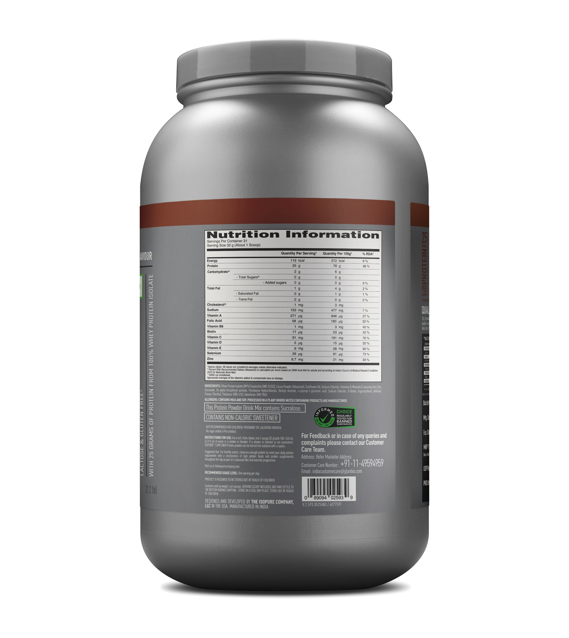 Isopure Low Carb Whey Protein Isolate Powder | Dutch Chocolate | 1 Kg + Isopure Collagen Peptides (12g/serve) with Type I,II & III Collagen (Unflavoured)- 250g