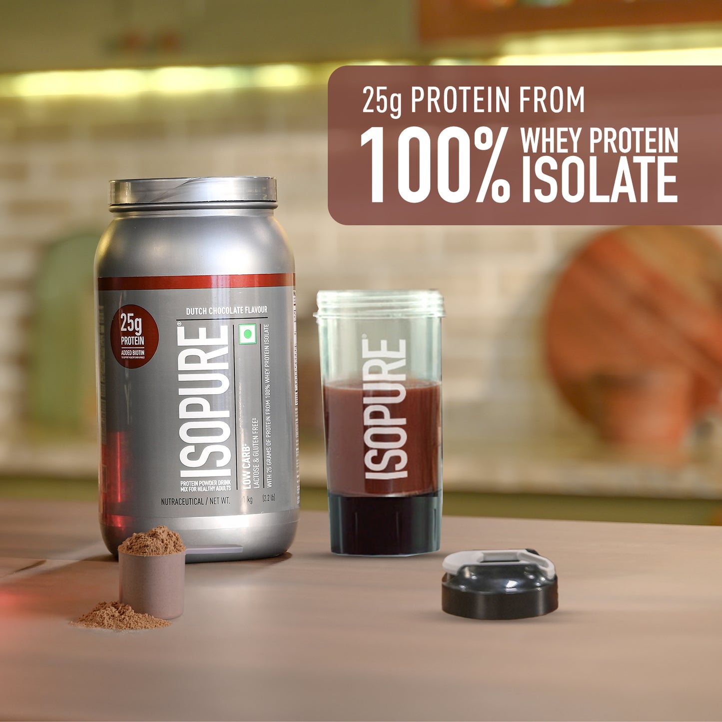 Isopure Low Carb Whey Protein Isolate Powder | Dutch Chocolate | 1 Kg