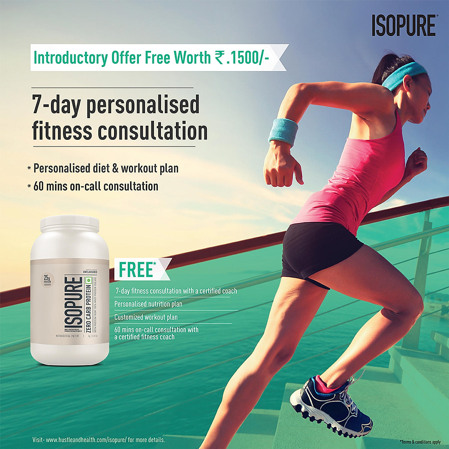 Isopure Unflavored 1 kg + Isopure 100% Creatine Monohydrate Micronized, 250g- 83 servings + FREE Isopure Shaker