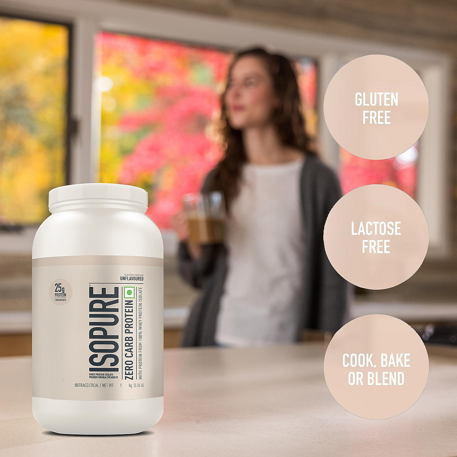 Isopure Unflavored 1 kg + Isopure 100% Creatine Monohydrate Micronized, 250g- 83 servings + FREE Isopure Shaker