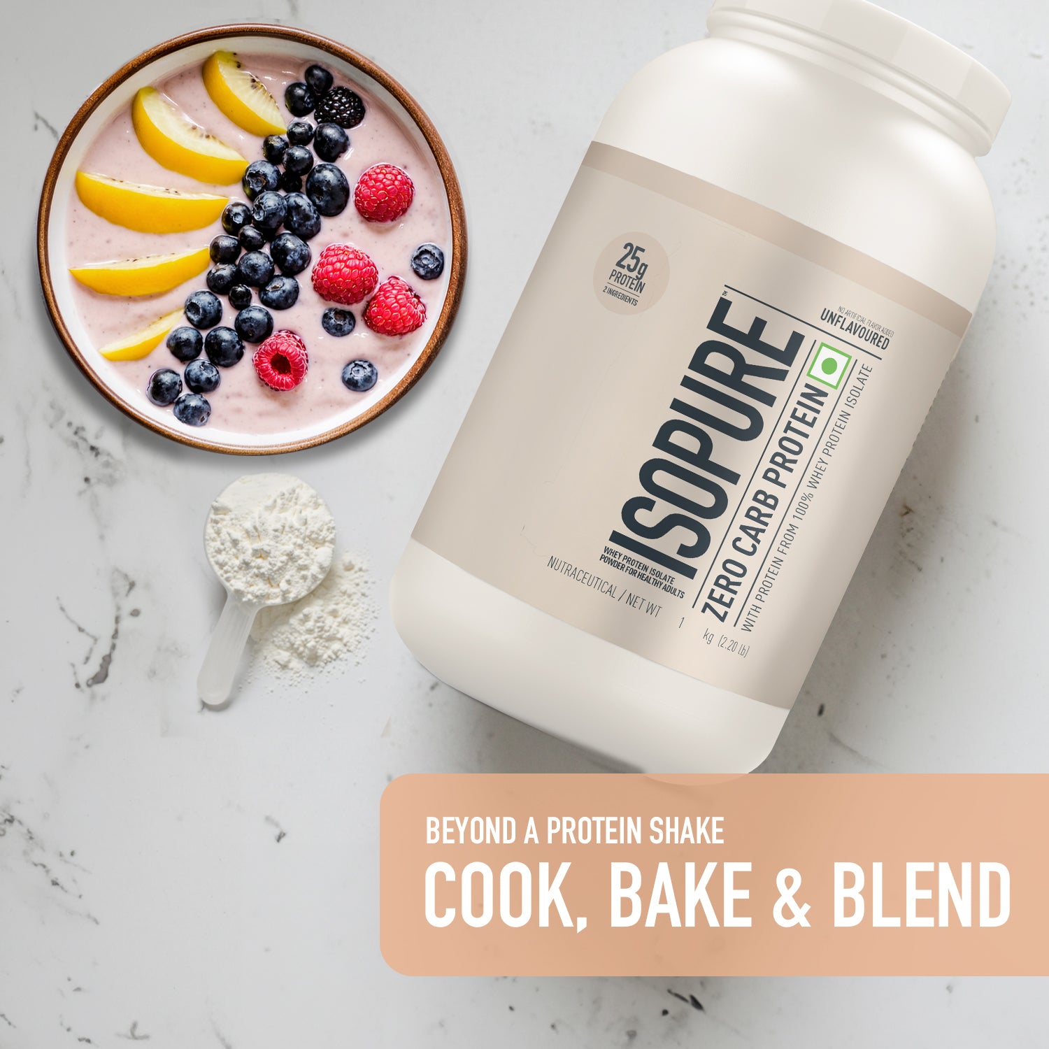 Isopure Unflavored + Isopure Collagen Peptides (12g/serve) with Biotin & Vitamin E- 250g (Unflavored)