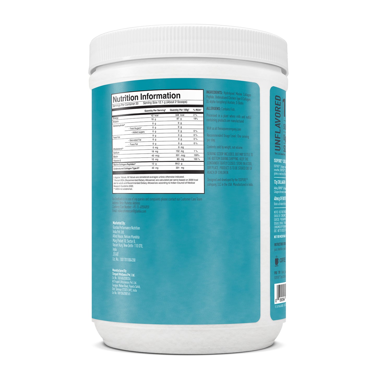 Isopure Unflavored + Isopure Collagen Peptides (12g/serve) with Biotin & Vitamin E- 250g (Unflavored)