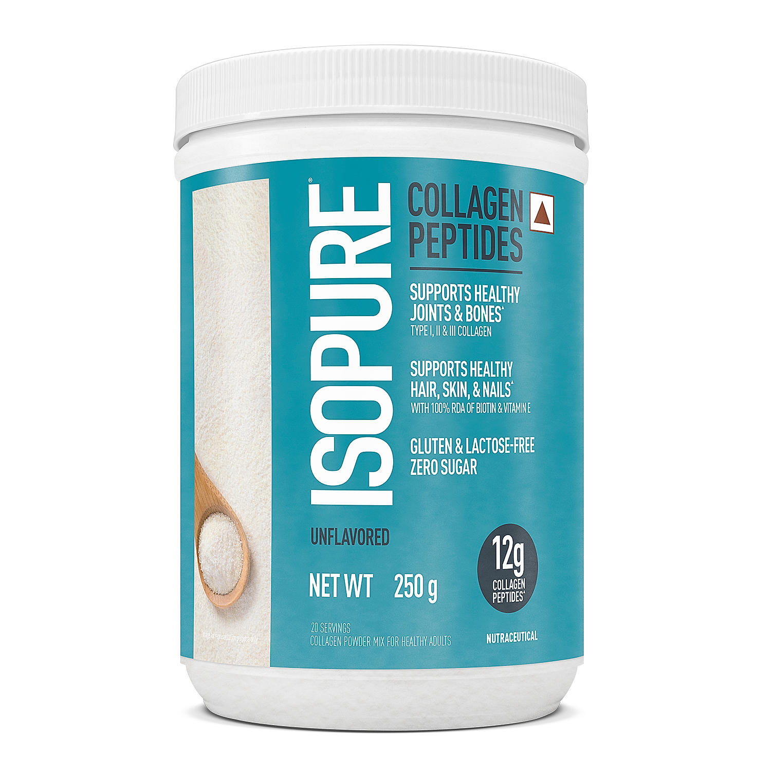 Isopure - Vanilla - 1 Kg + Isopure Collagen Peptides (12g/serve) with Biotin & Vitamin E- 250g (Unflavored)