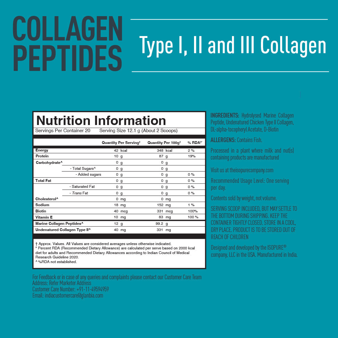 Isopure Unflavored + Isopure Collagen Peptides (12g/serve) with Biotin & Vitamin E- 250g (Unflavored)