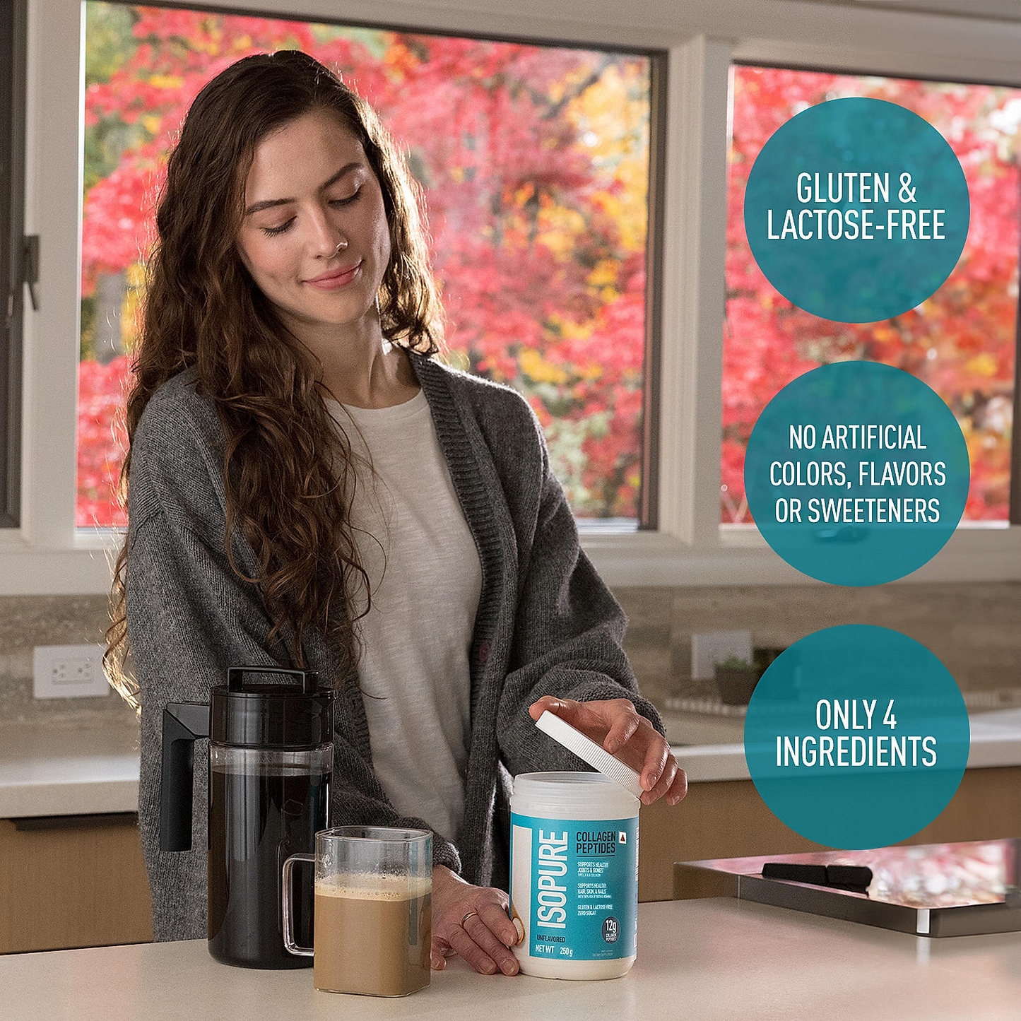 BeautyPro (Chocolate) - Isopure Dutch Chocolate 1 kg + Isopure Collagen Peptides + FREE Isopure Shaker