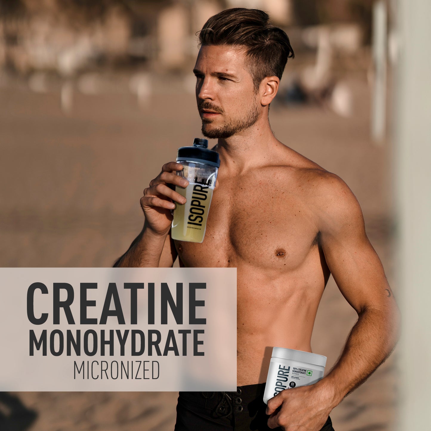 Isopure Creatine Monohydrate Micronized, 250g- 83 servings, Increase Lean Muscle Mass, Enhances Muscular Endurance