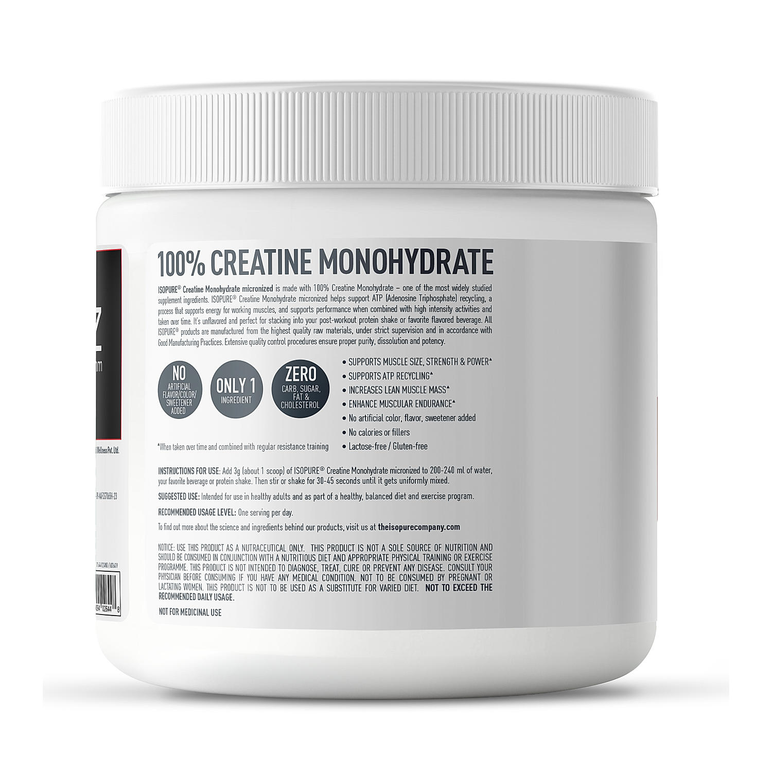 Isopure 2 kg Chocolate + Isopure 100% Creatine Monohydrate Micronized, 250g