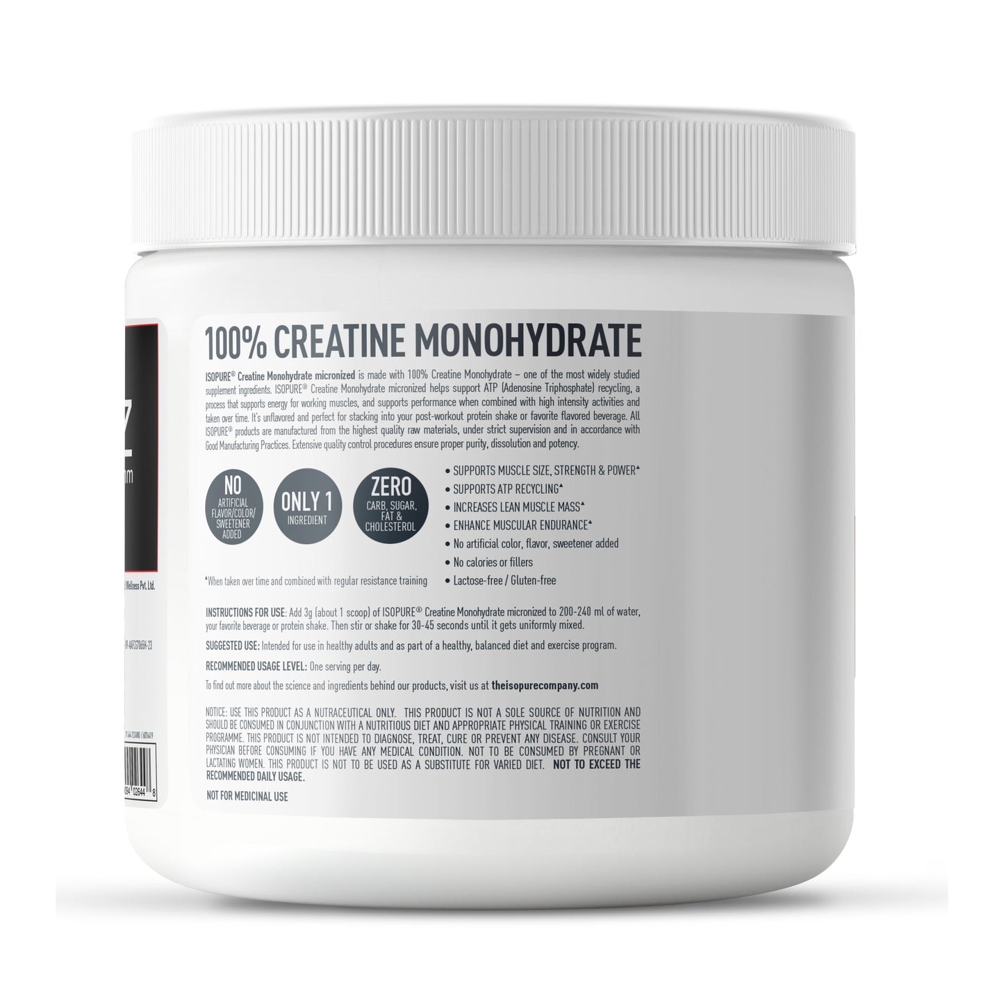 Isopure Low Carb Whey Protein Isolate Powder | Cookies & Cream | 1 Kg + Isopure 100% Creatine Monohydrate