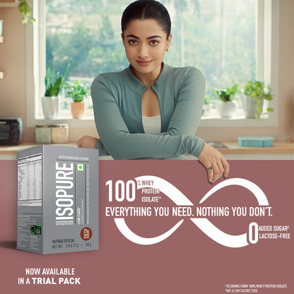 Isopure Low Carb Dutch Chocolate Whey Isolate Protein Powder- Pack of 5 single serve sachets