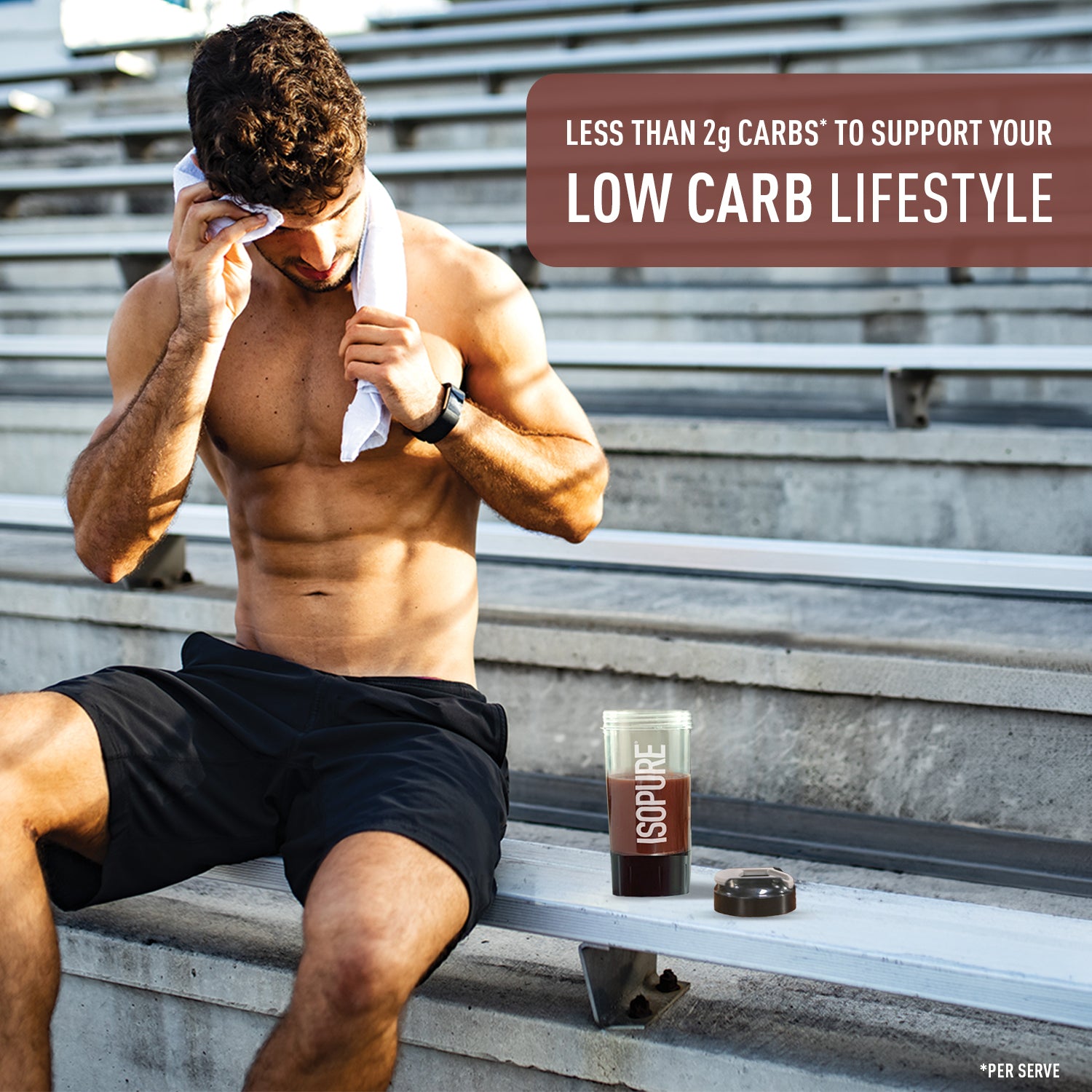Isopure Low Carb Dutch Chocolate Whey Isolate Protein Powder- Pack of 5 single serve sachets