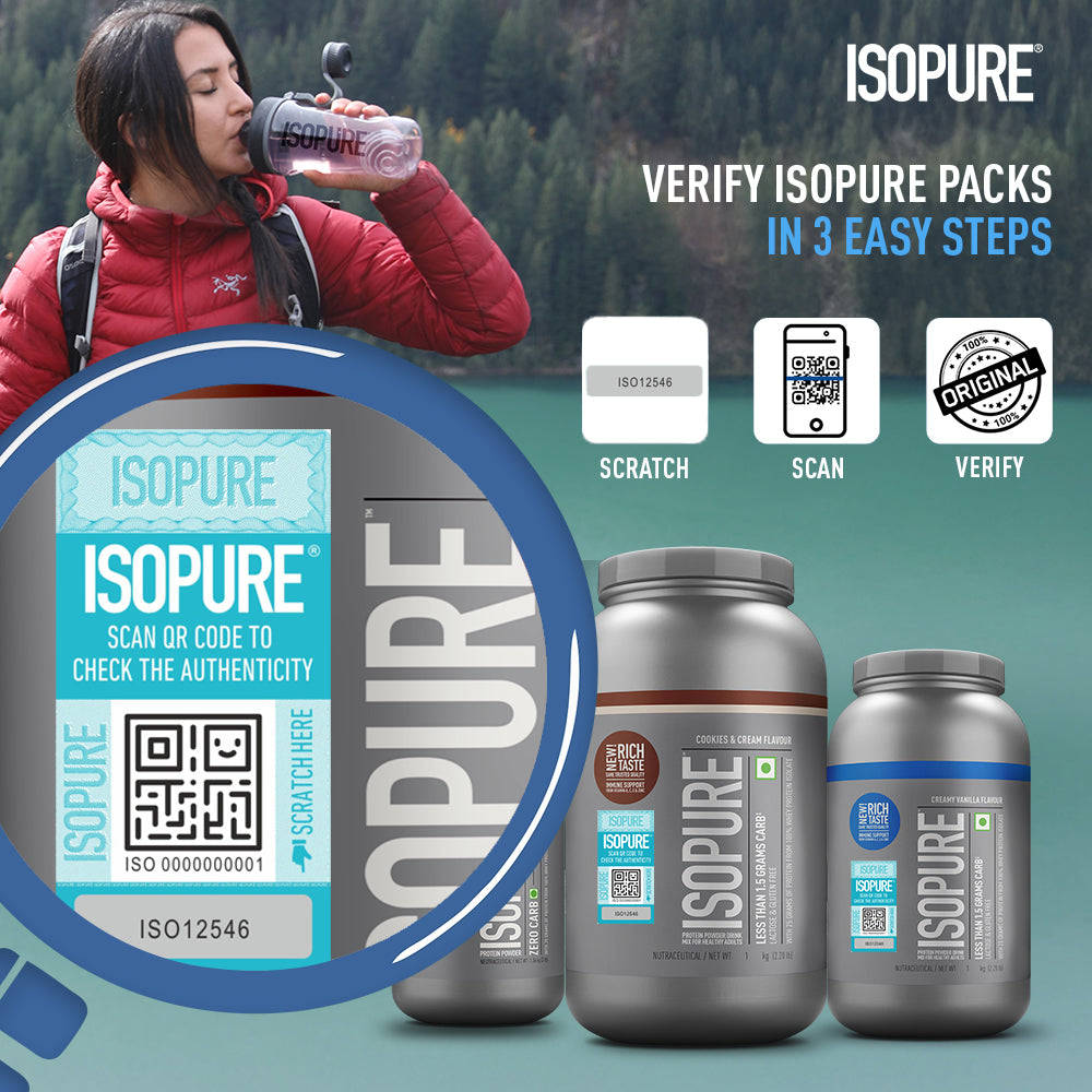 Isopure Zero Carb Unflavored Whey Isolate Protein Powder- Pack of 5 single serve sachets