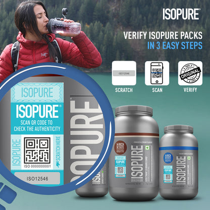Isopure Zero Carb Unflavored Whey Isolate Protein Powder- Pack of 5 single serve sachets