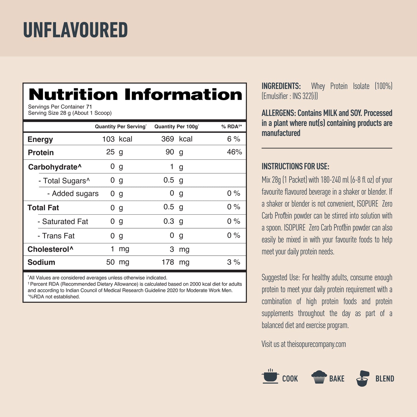 Isopure Zero Carb Protein 2 kg (Unflavoured)