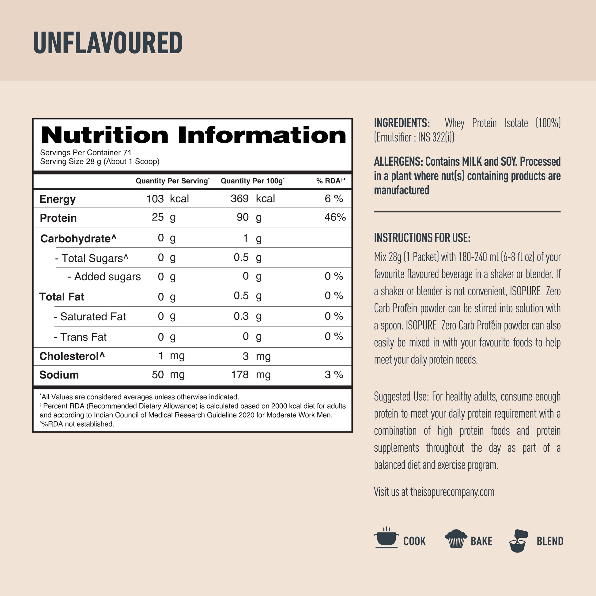 Isopure Zero Carb Protein 2 kg (Unflavoured)