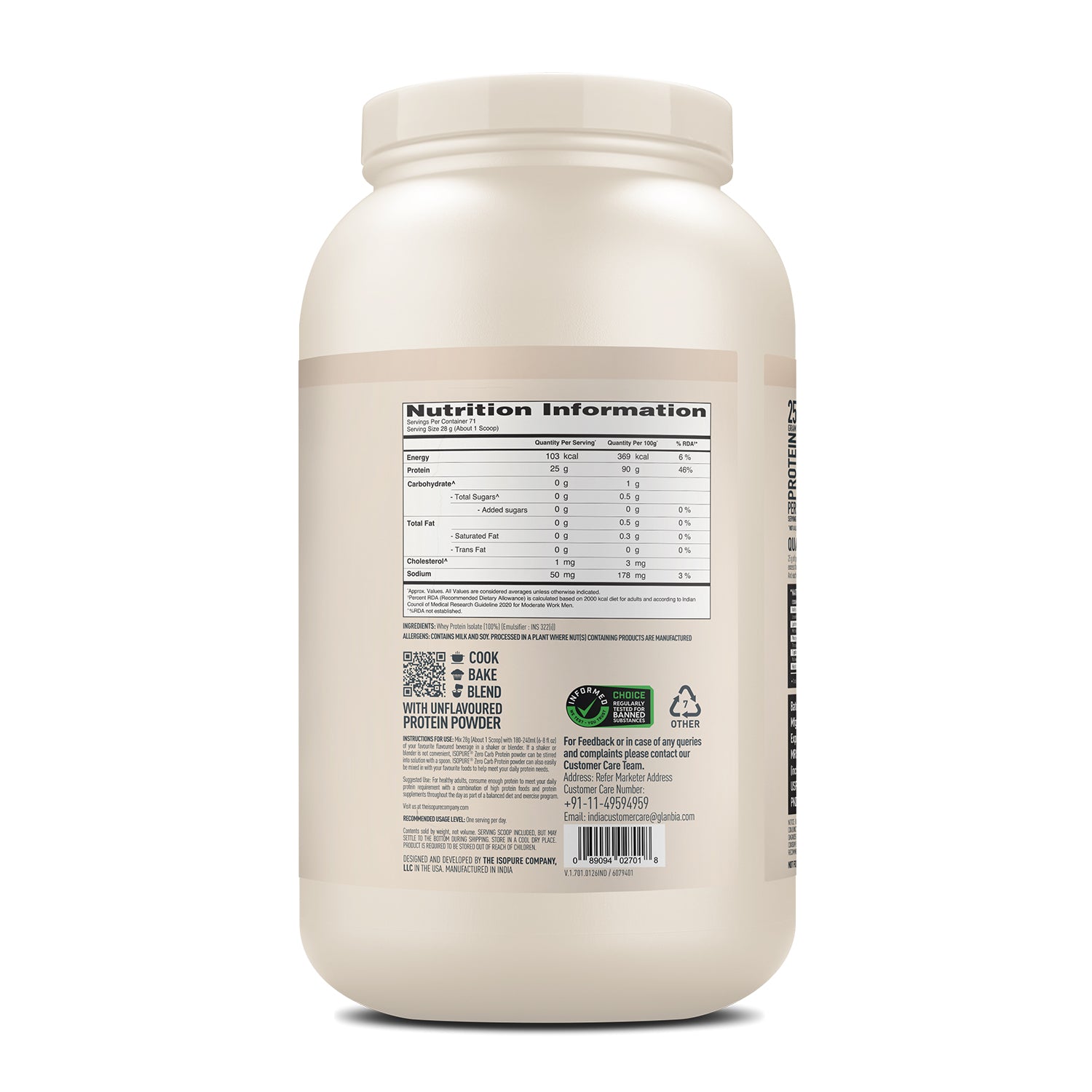 Isopure Zero Carb Protein 2 kg (Unflavoured)