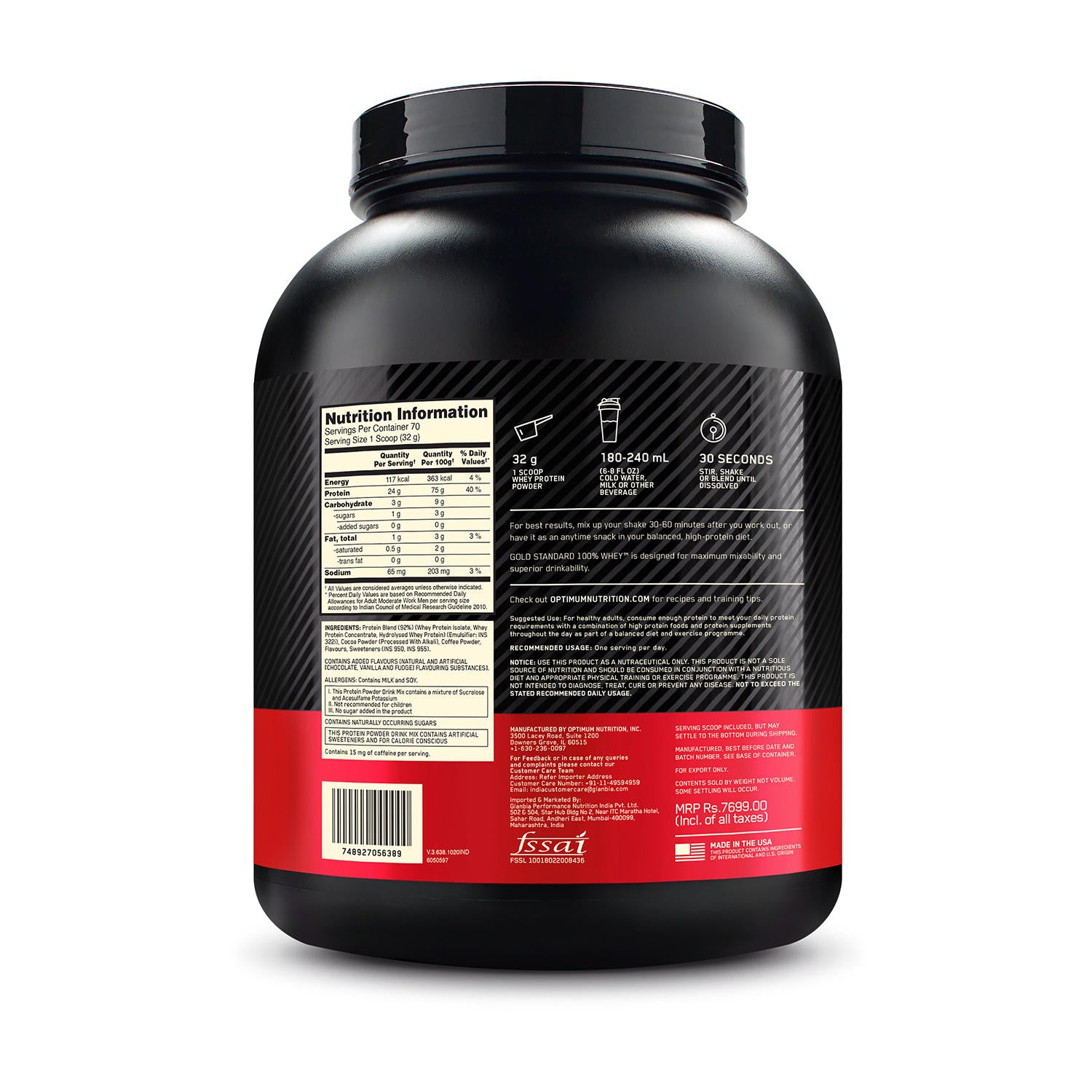 Gold Standard 100% Whey Protein Powder | Mocha Cappuccino | 5 lbs