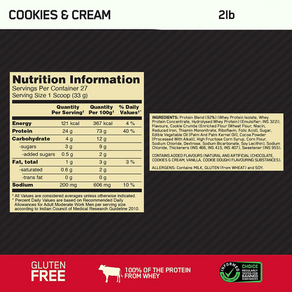 Gold Standard 100% Whey Protein Powder | Cookies & Cream | 2 lbs