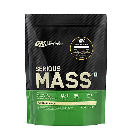 Serious Mass Weight Gainer - Vanilla flavour - 1KG Serious Mass Weight Gainer - Vanilla flavour - 1KG