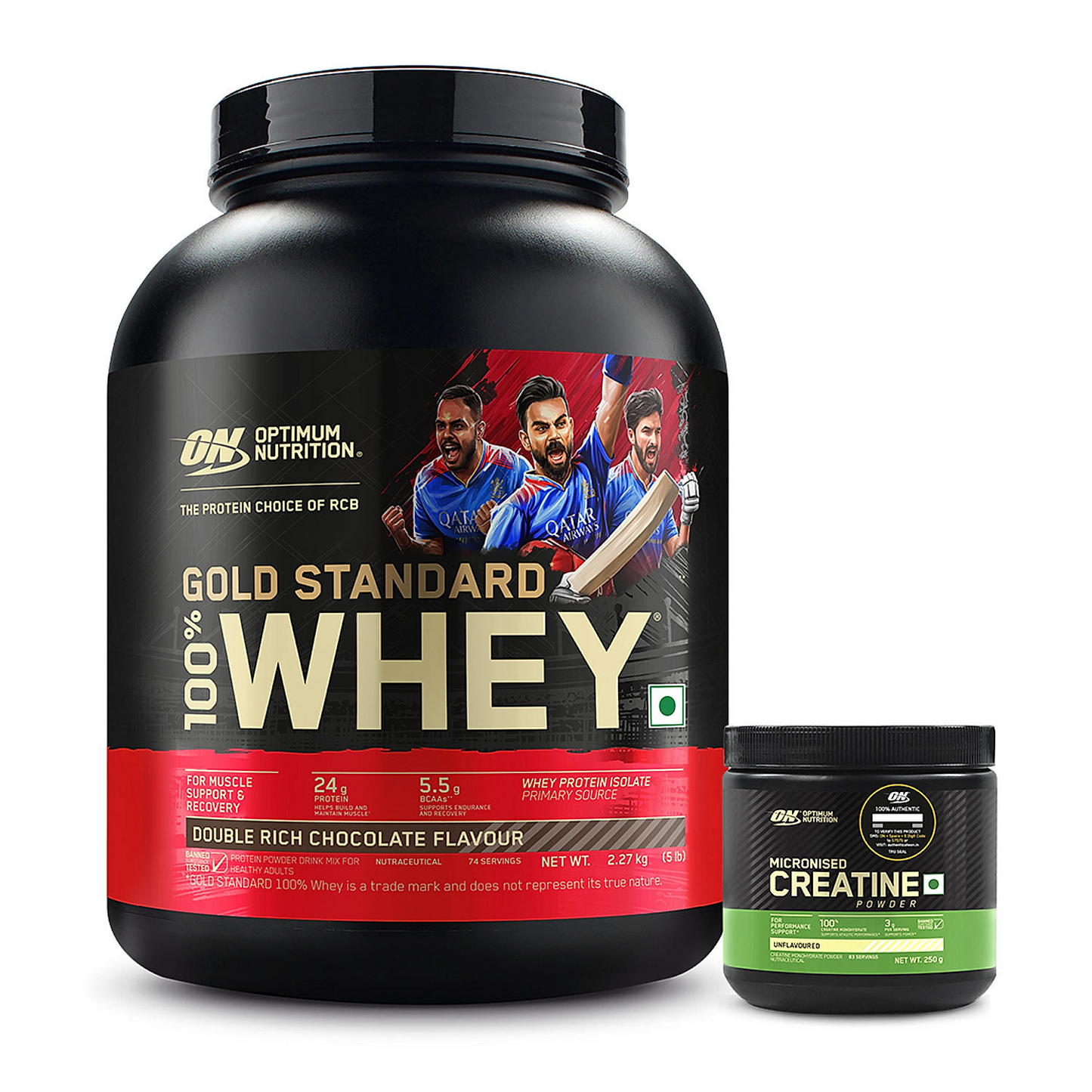Gold Standard 100% Whey Protein Powder | Vanilla Ice Cream | 4 kg and Micronized Creatine Powder | Unflavoured|100 g