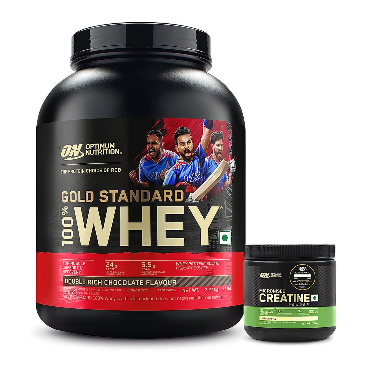 Gold Standard 100% Whey Protein Powder | Vanilla Ice Cream | 4 kg and Micronized Creatine Powder | Unflavoured|100 g