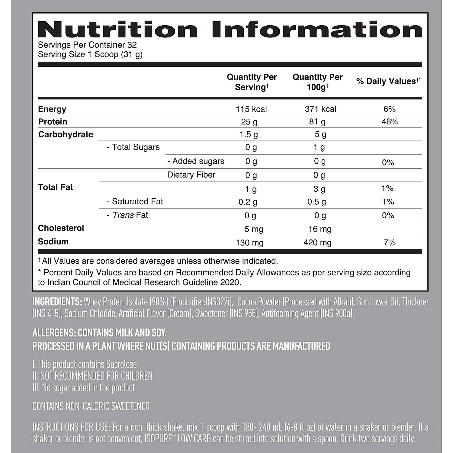 Isopure Low Carb Whey Protein Isolate Powder | Dutch Chocolate | 1 Kg + Isopure Collagen Peptides (12g/serve) with Type I,II & III Collagen (Unflavoured)- 250g