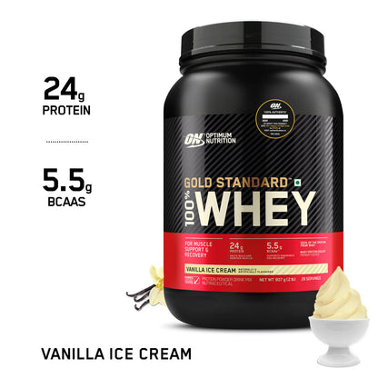Gold Standard 100% Whey Protein Powder | Vanilla Ice Cream | 2 lbs