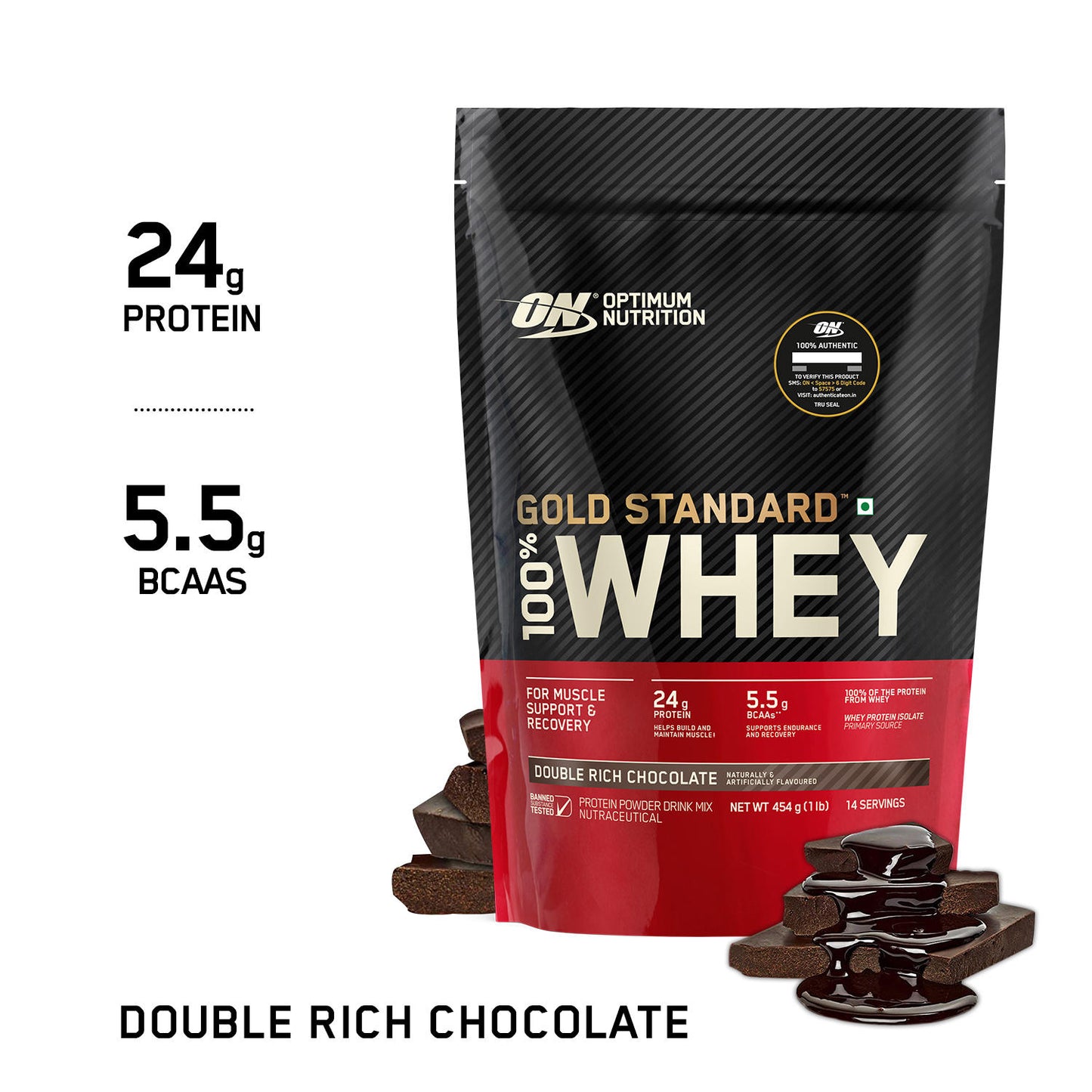 Gold Standard 100% Whey Protein Powder | Double Rich Chocolate | 1 lbs