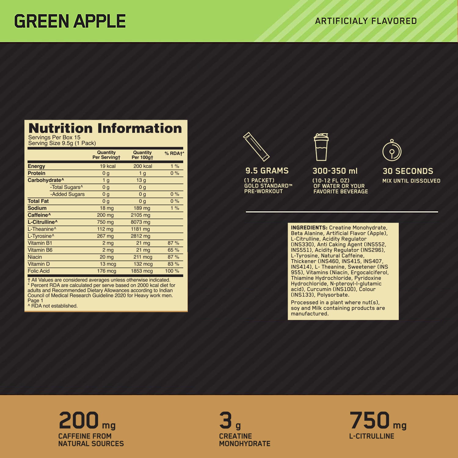 WGS 4 KG DRC + Pre Workout Green Apple