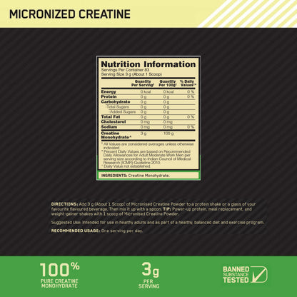 Micronised Creatine Powder | Unflavoured | 250 g