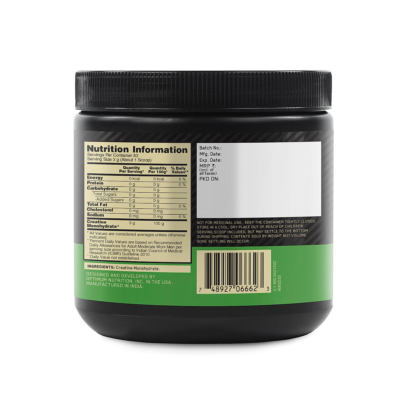 Micronised Creatine Powder | Unflavoured | 250 g and BCAA 5000 Powder | Green Apple | 250 g and Optimum Nutrition (ON) Gold Standard Pre-Workout- 142.5g/15 single serve packs (Green Apple Flavor), For Energy, Focus, Power, Endurance & Performance