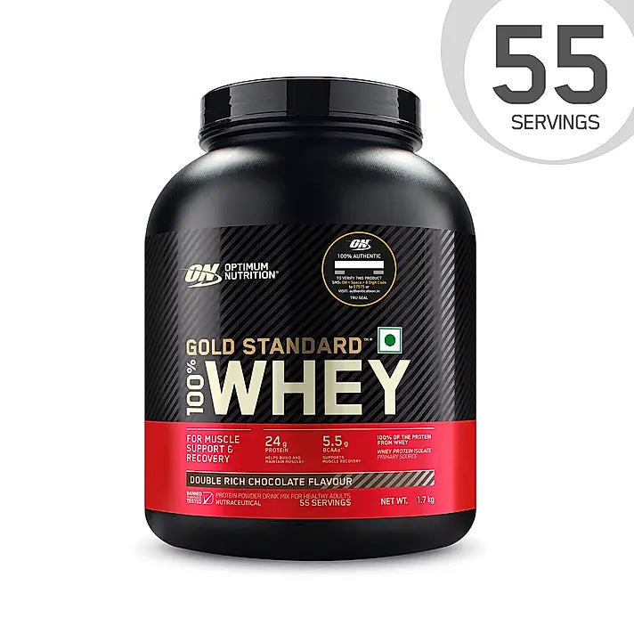 MultiGains - Gold Standard 100% Whey Protein Powder | Double Rich Chocolate | 1.7 kg + Micronized Creatine Powder | Unflavoured| 100 g + Multivitamin for MEN- 60 Tablets + FREE Gallon Bottle